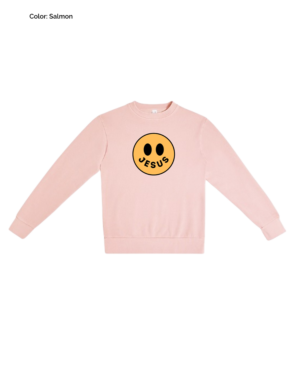 Thumbnail: Smiley Face Jesus Crewneck Sweatshirt