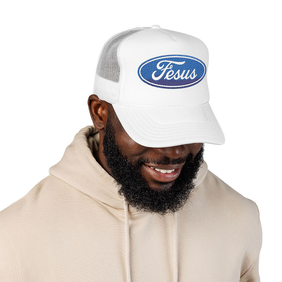 Thumbnail: Embroidered Foam Trucker Hat with 'Fesus' Design