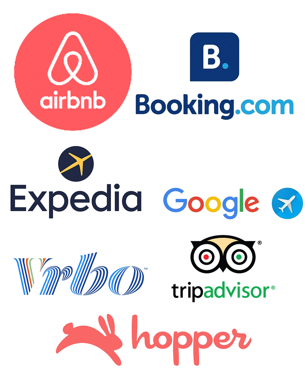 Image containing short term rental company logos