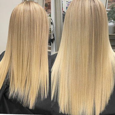 Keratinbehandling före och efter