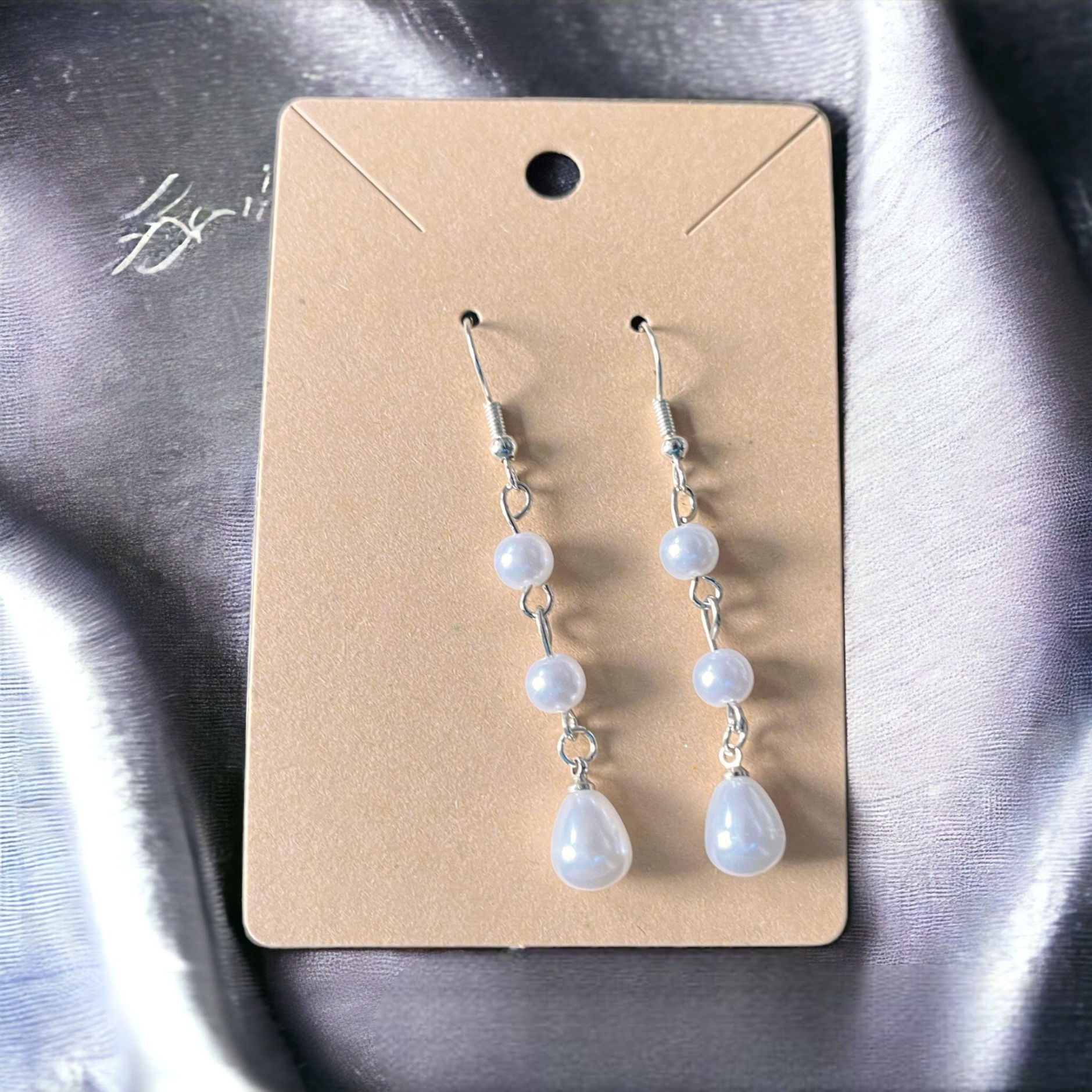 Faux Pearl Droplet Earrings