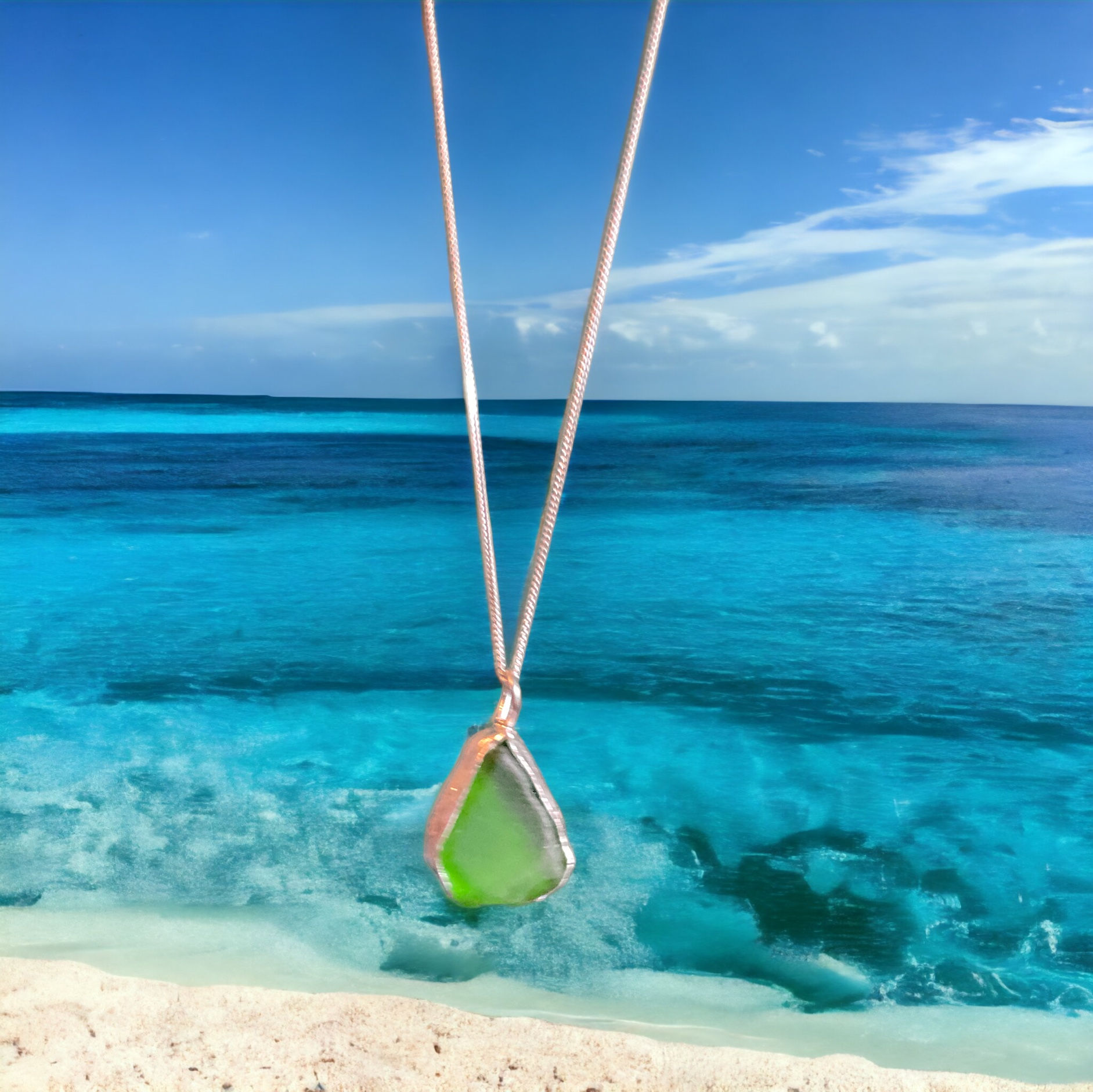 Stirling Silver Sea Glass Necklace