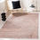 Thumbnail: a blush colored contemporary area rug in a room with furniture