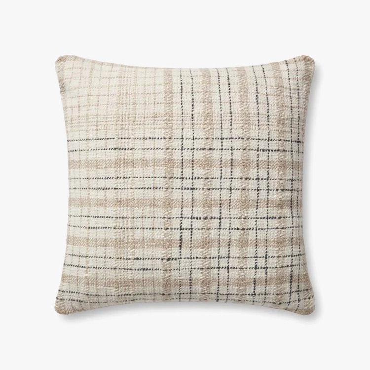 beige throw pillow with thin black lines