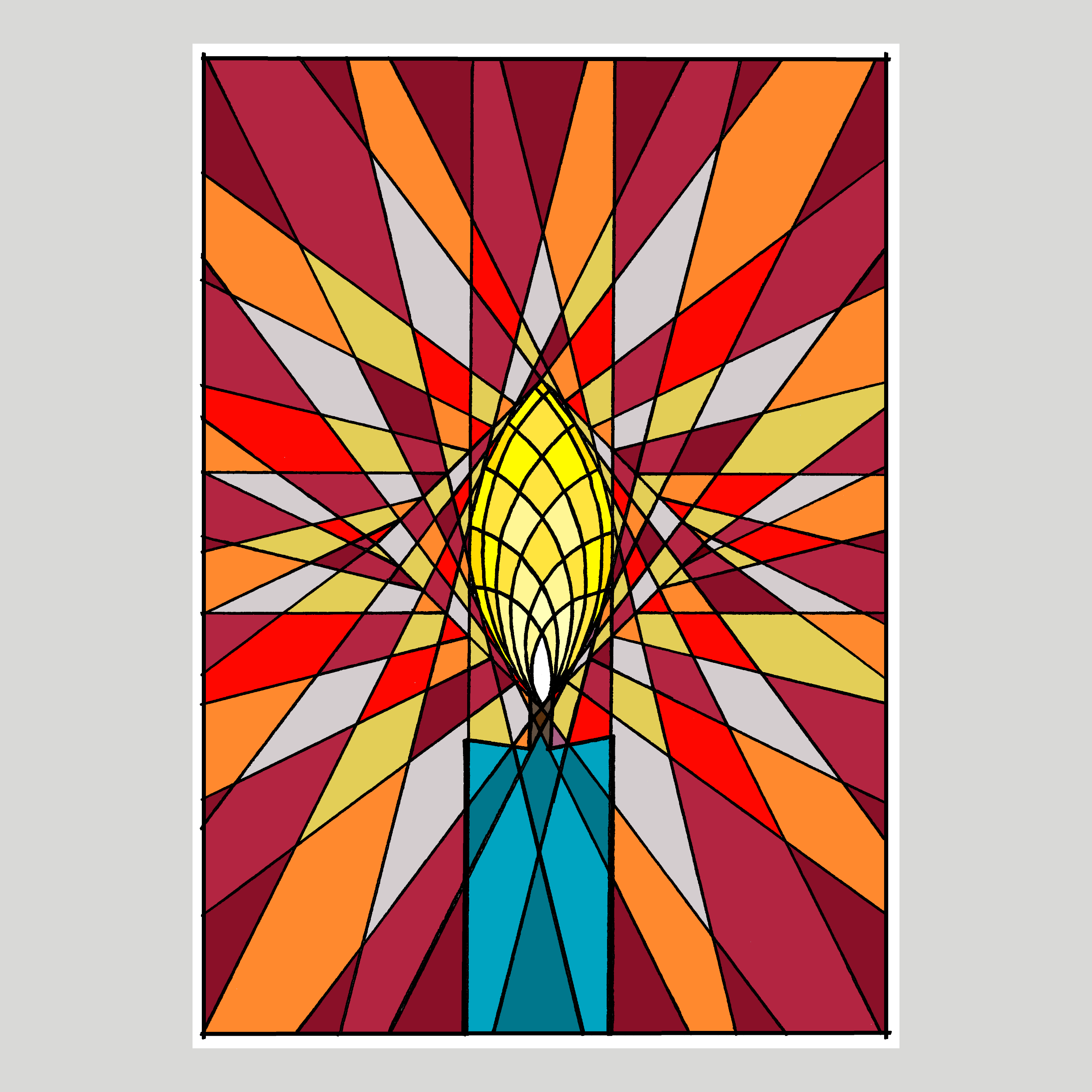 Geometric Candle - Red (C3)