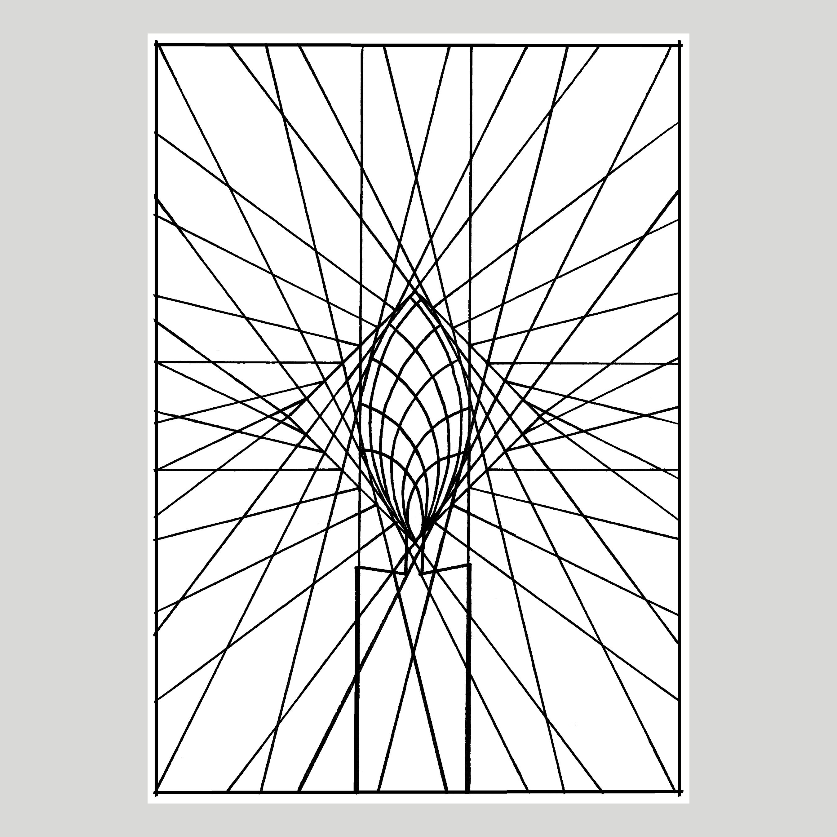 Geometric Candle - B&W (C5)