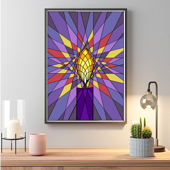 Thumbnail: Geometric Candle - Purple (C2)