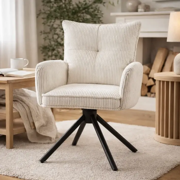 Un fauteuil coloris Cloud Dancer blanc cassé
