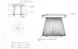 Croquis pouf à lanières