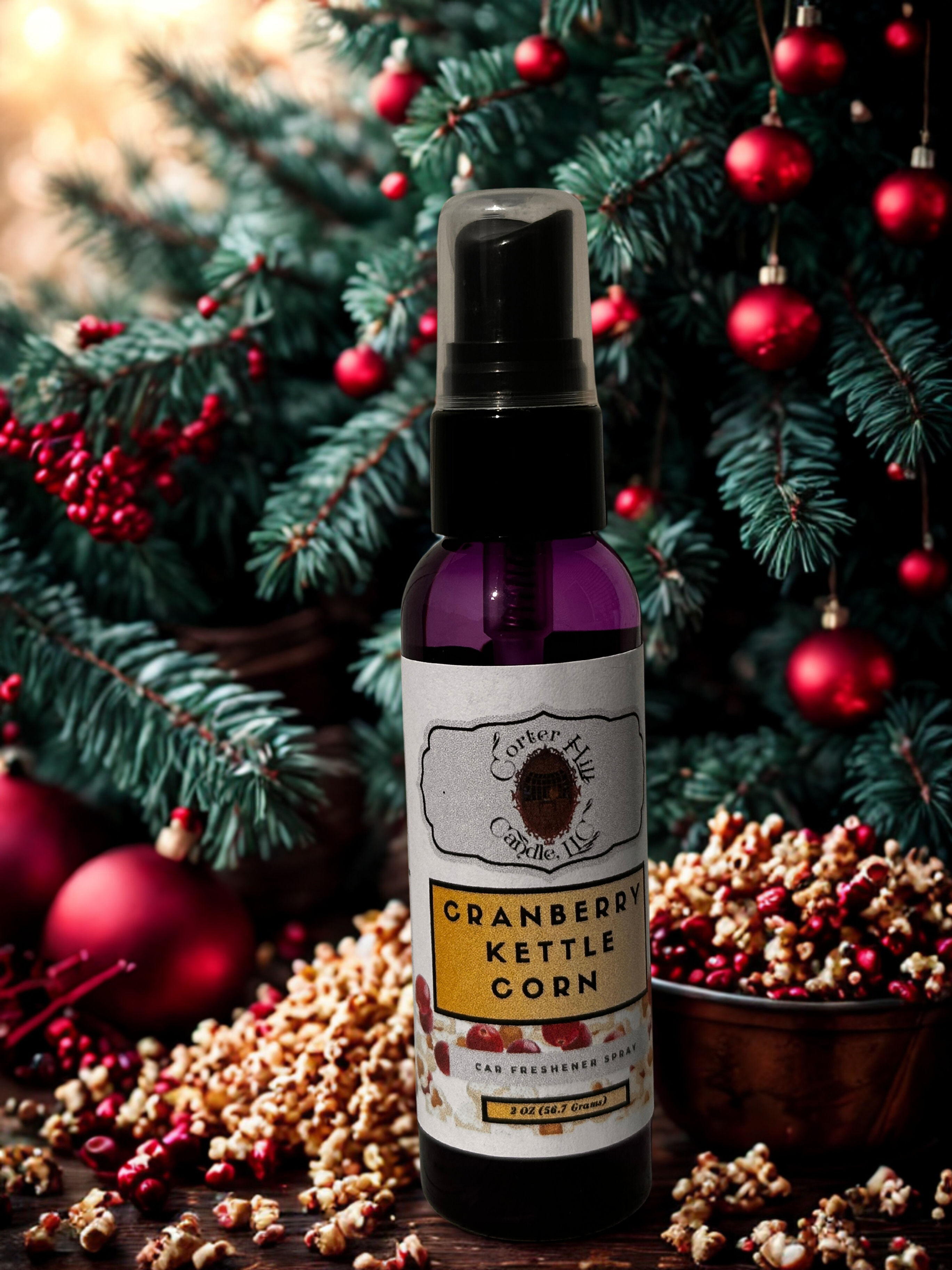 Cranberry Kettle Corn 2 oz Car Freshener Spray