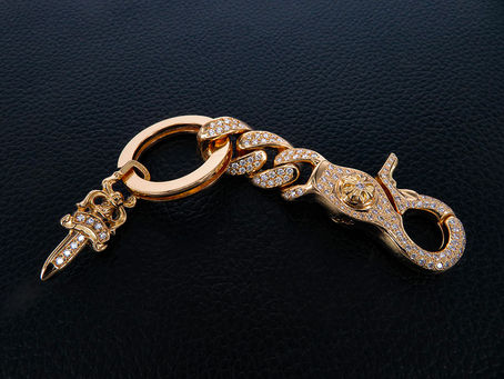 クロムハーツ クラシッククリップキーチェーン ショート 22k スプリットキーリングの隙間、緩み改善修理