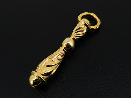 クロムハーツ ラージカンパナペンダント 1ダイヤカスタム&22kゴールドメッキ加工