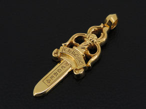 クロムハーツ ラージダガーペンダント 22kゴールドメッキ加工