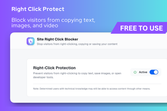Site Right Click Blocker banner