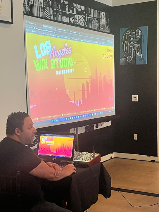 Man presenting Los Angeles VR Studio design