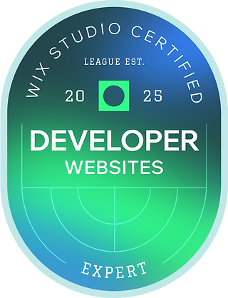 Wix Studio Certified badge Developer Websites Expert 2025 SKS Creative.