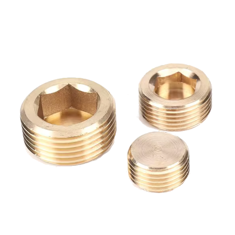 MetalDin | Bujão sextavado interno DIN 906 BSPT - Latão