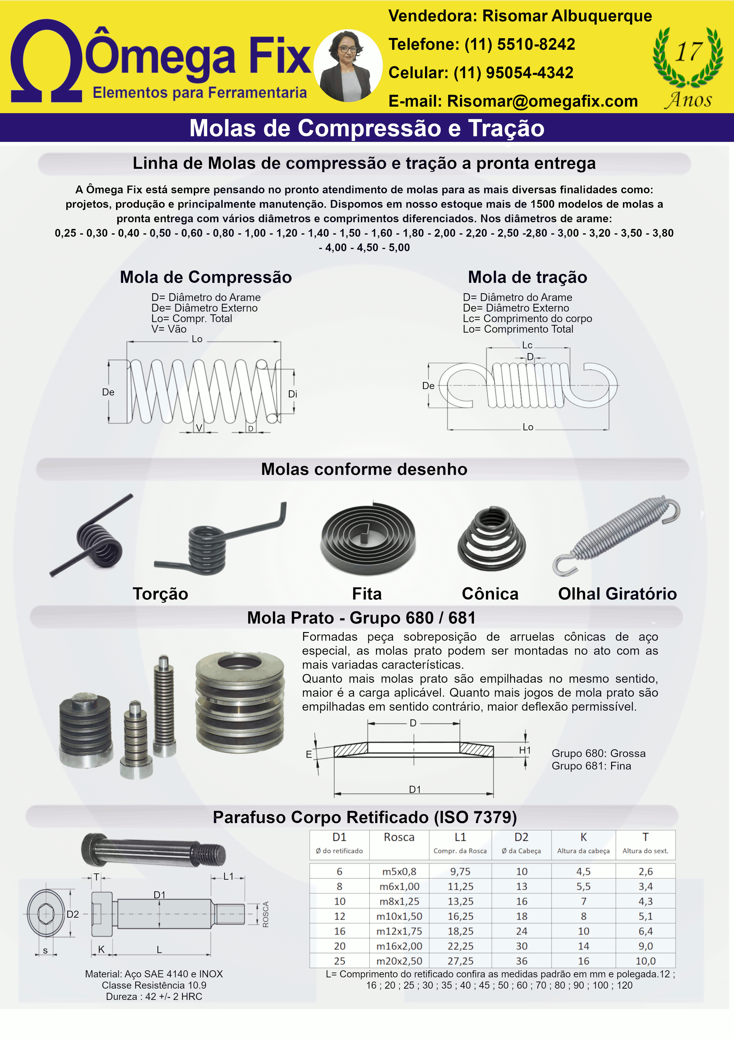 Mola de compressão sob medida e mola de 