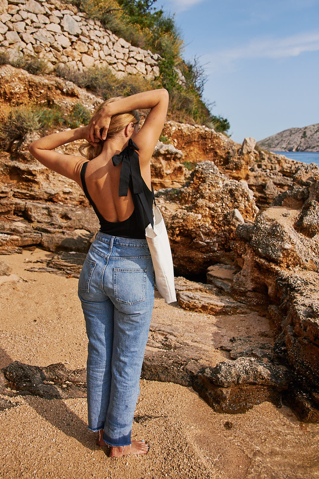 Black Bow Canvas Tote Bag