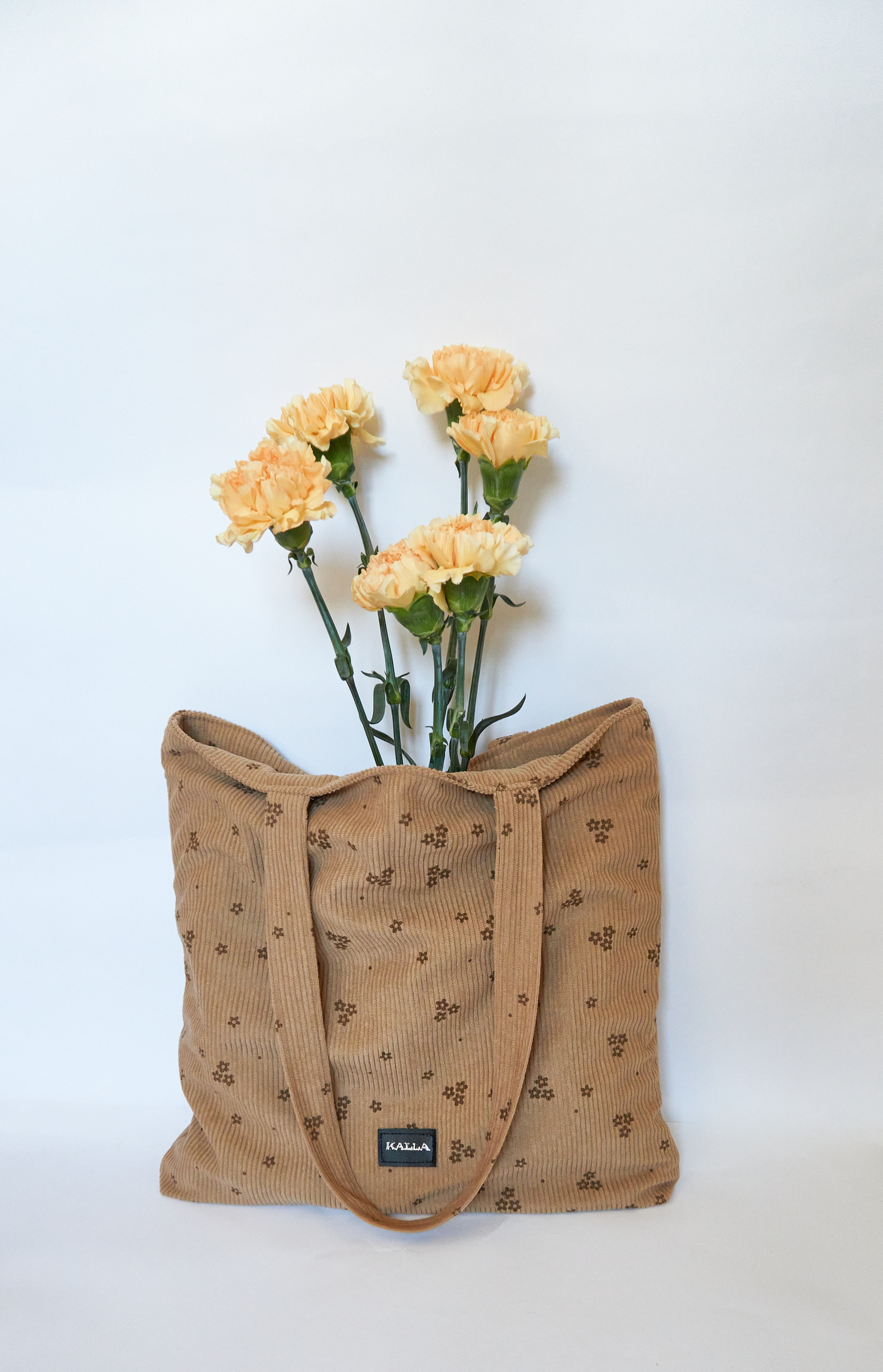 Aurora Tote Bag - Beige Flowers