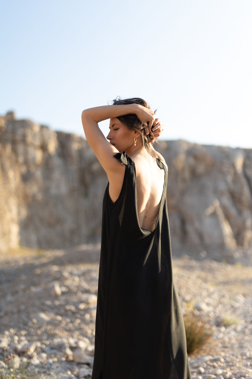 Thumbnail: April Open Back Dress - Black