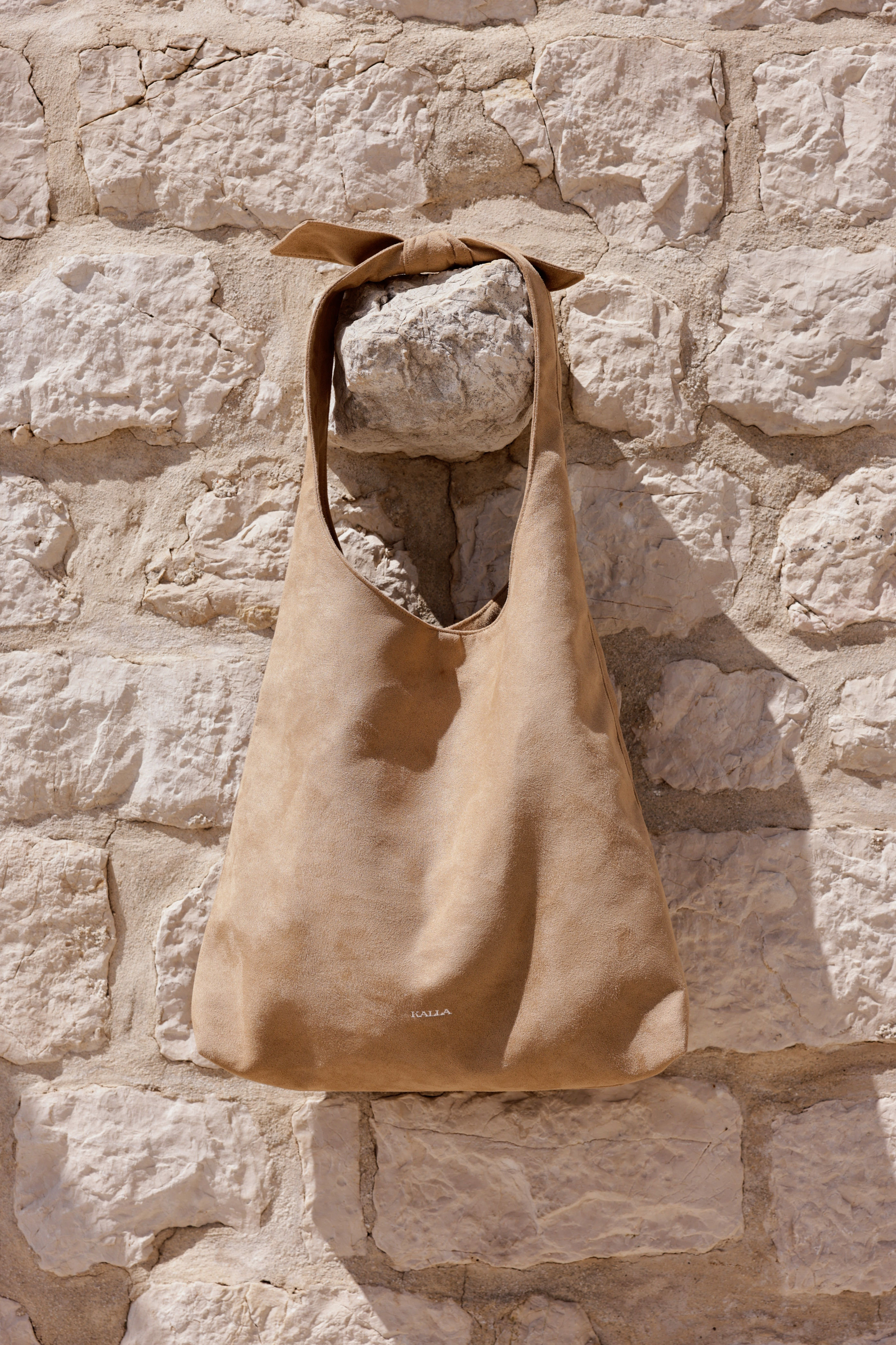 Shopper bag Moon in vegan suede - Sand