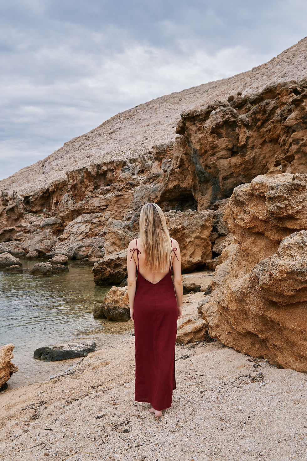 Minijatura: Burgundy Linen Dress