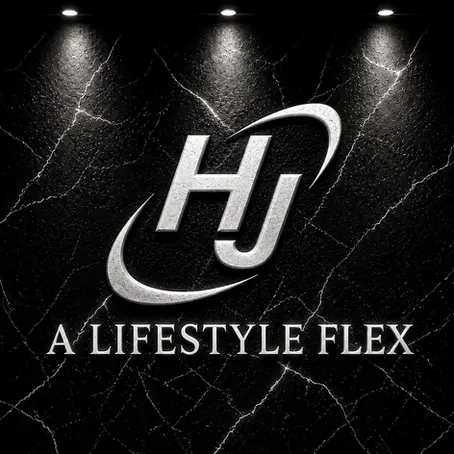 Halo JuGs HJ monogram and A LIFESTYLE FLEX branding on a black textured wall