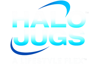Halo JuGs™ brand logo — insulated water bottle and next-generation lid brand
