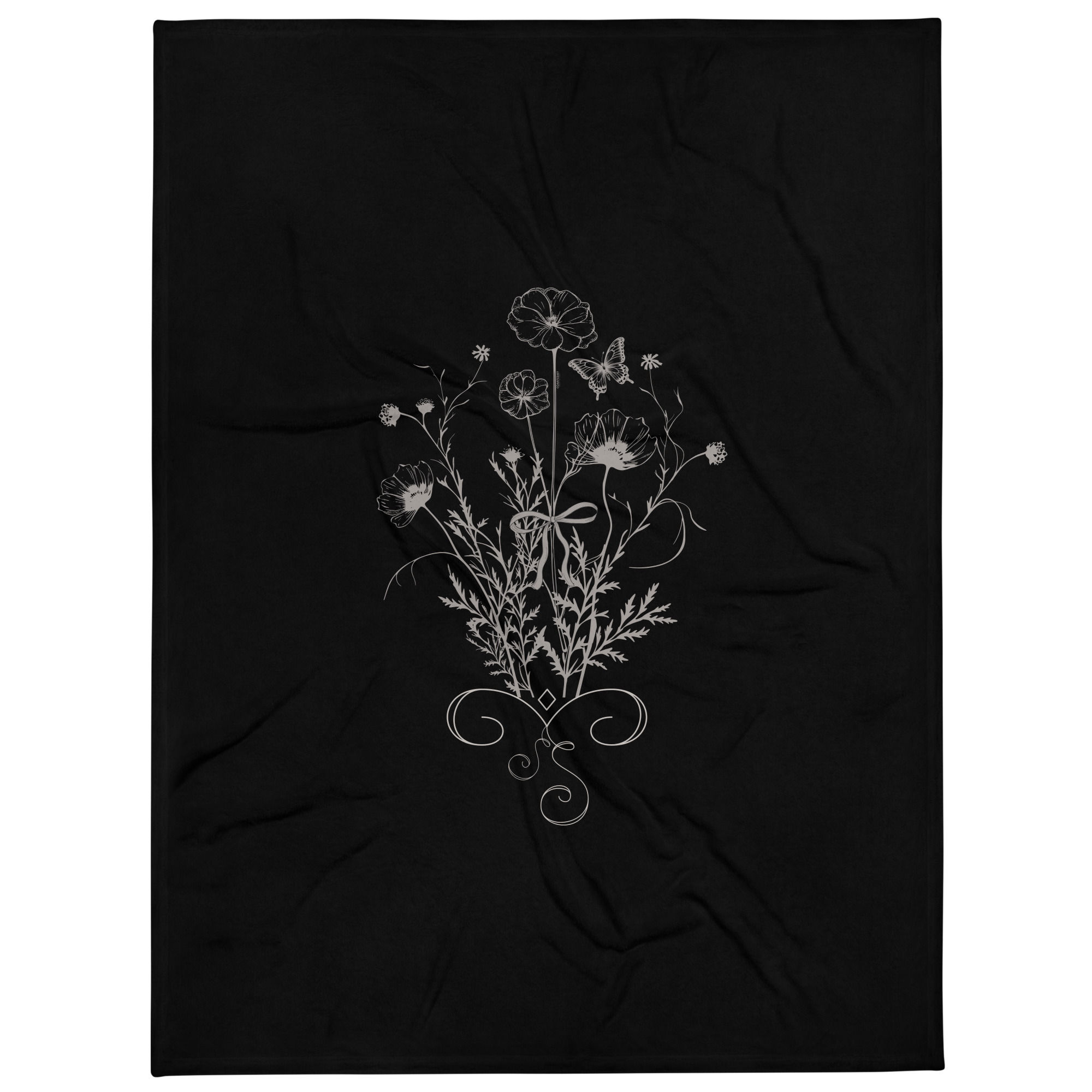 Comfeday® Throw Blanket: Ivory Bloom – Wildflowers & Butterflies