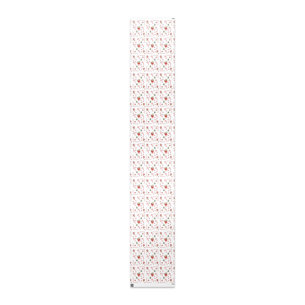 Comfeday® Wrapping Paper Roll – Peppermint Kisses & Candy Cane Wishes