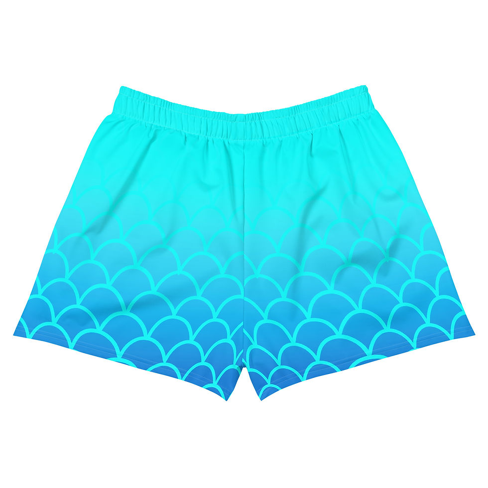 Comfeday® Athletic Shorts - Deep Blue Tidal Scales