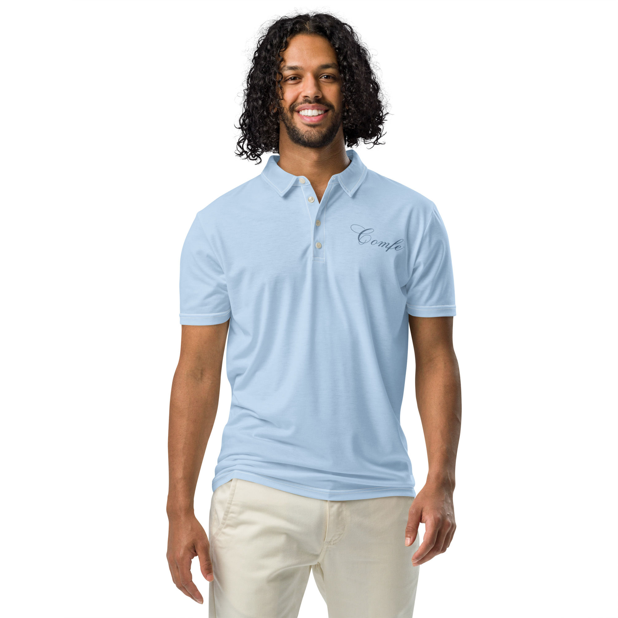 Men’s slim fit polo shirt with breathable stretch fabric, classic collar, and lightweight everyday comfort.