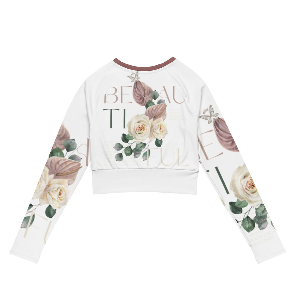 Comfeday® Long-Sleeve Crop Top - Beautiful Rose