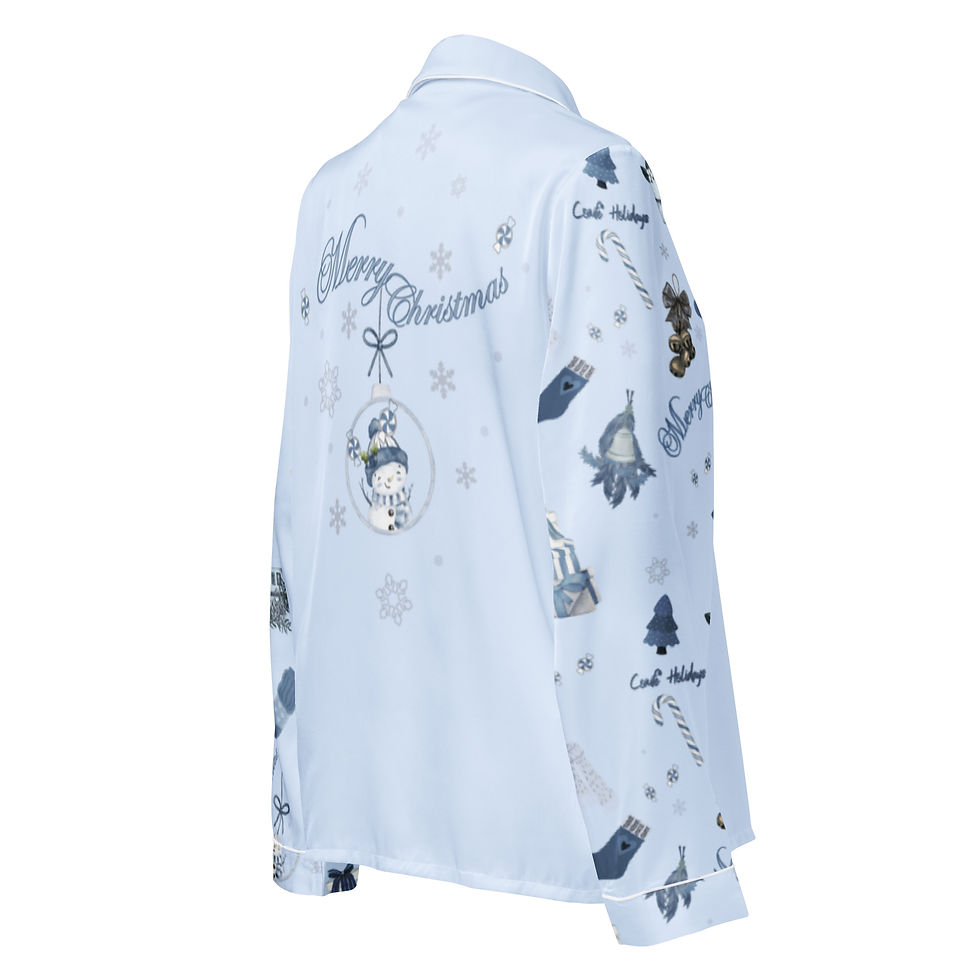 Comfeday® Women's Long Sleeve Pajama Top – Merry Blue Christmas