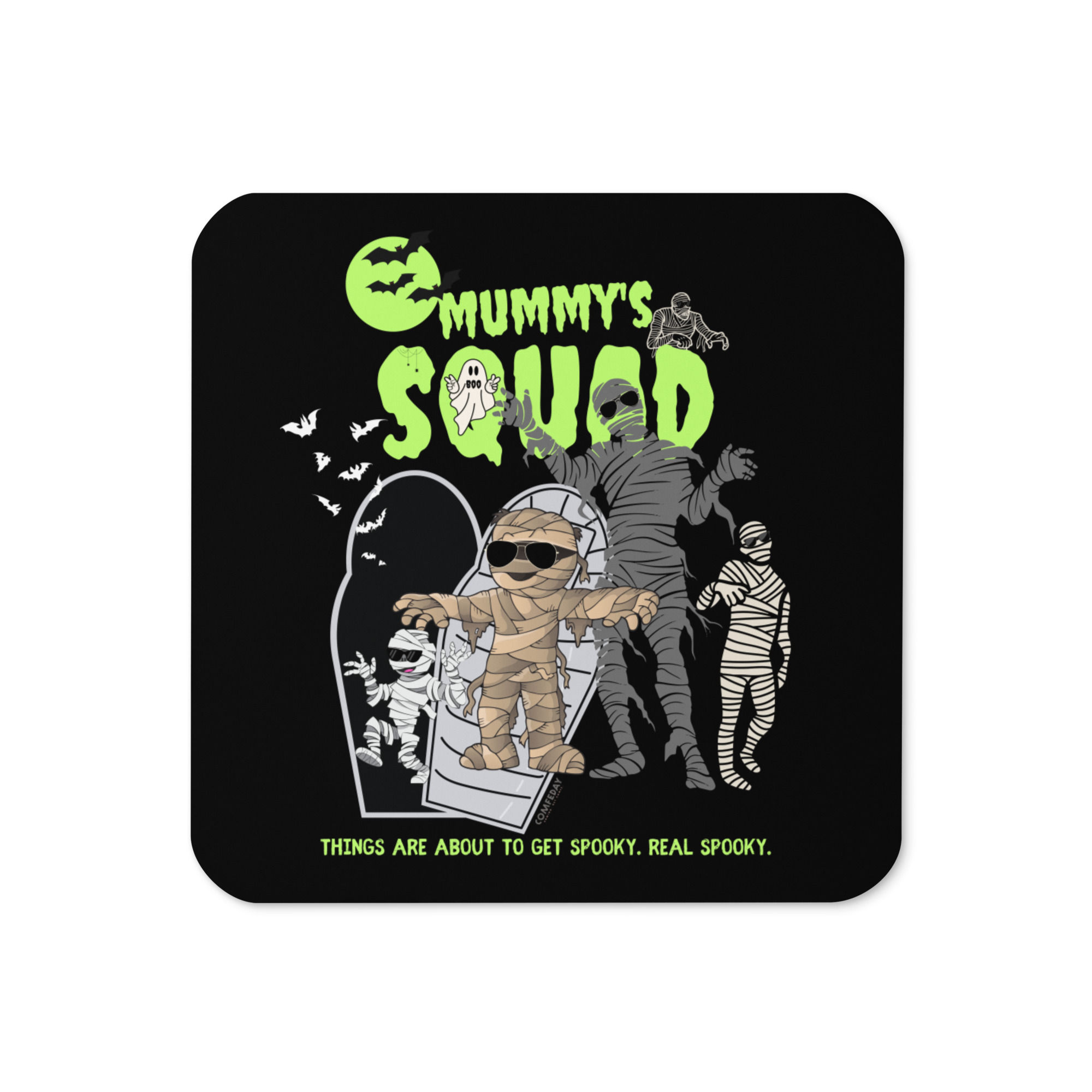Comfeday® Cork-Back Coaster (Halloween) – Mummy's Squad