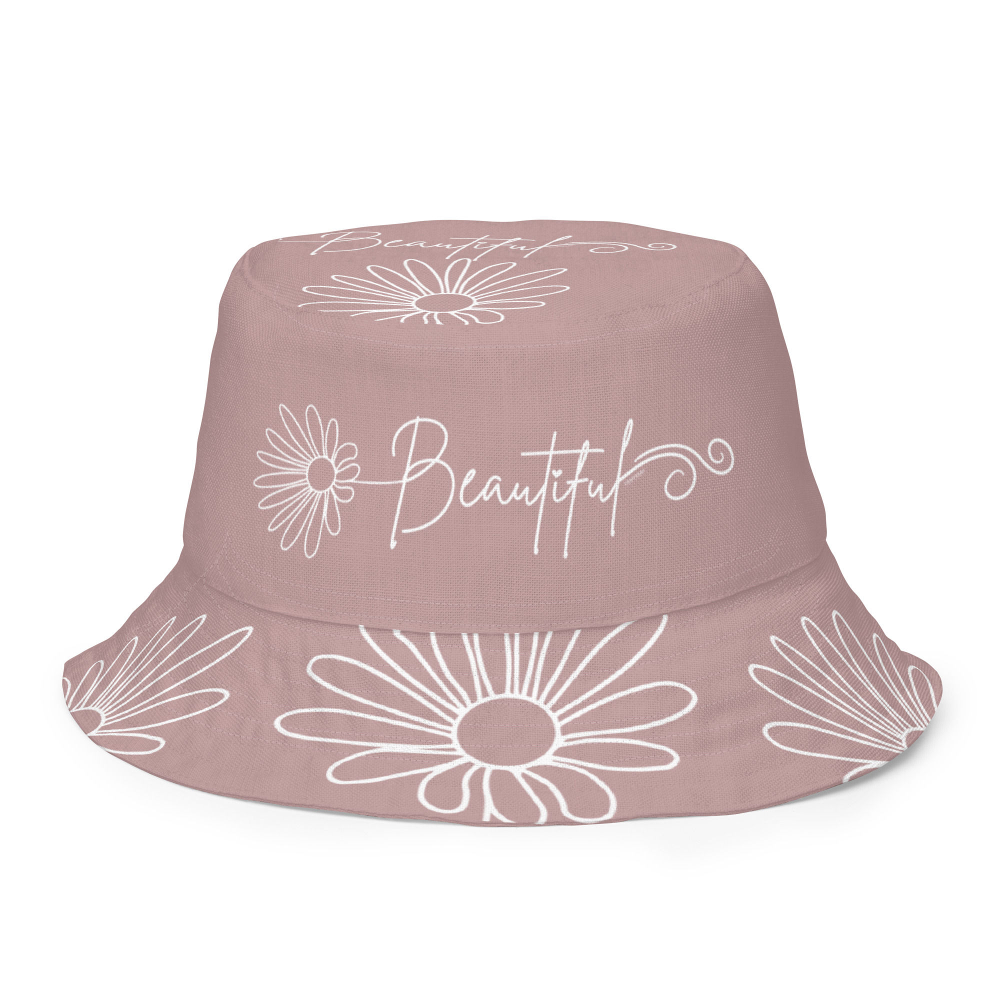 Reversible bucket hat with breathable linen-feel fabric and two-sided streetwear design.