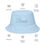 Thumbnail: White and blue reversible bucket hat with breathable fabric and linen-feel texture for everyday coastal wear.