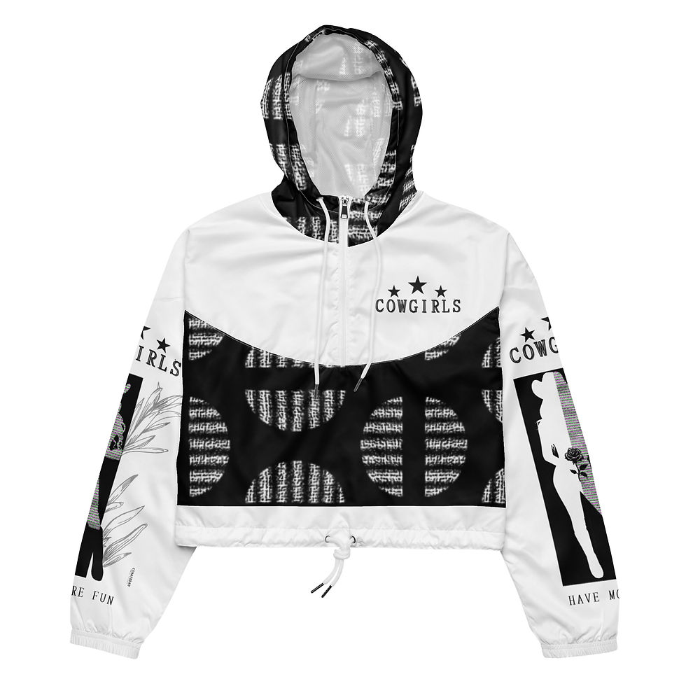 Comfeday® Women's Cropped Windbreaker - Cowgirls Have More Fun