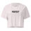 Thumbnail: Comfeday® You Don’t Need to Be Perfect women’s crop top on model – soft combed cotton relaxed fit with cropped length