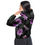 Thumbnail: COMFEDAY Women's Cropped Windbreaker - Purple Hawaiian Tropical Print 