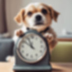 a cute dog checking the time sticking to routine.jpg