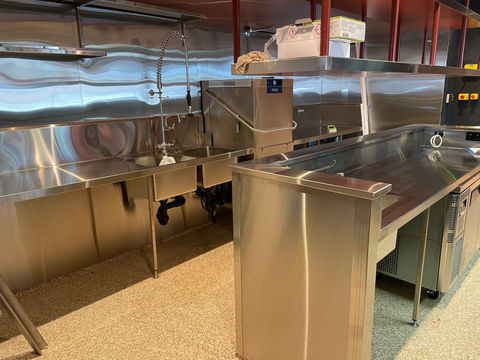 Scope Plumbing and Building Services enhances kitchen functionality, completing a polished wash-down area for Bonito, ensuring a refined and operational space.