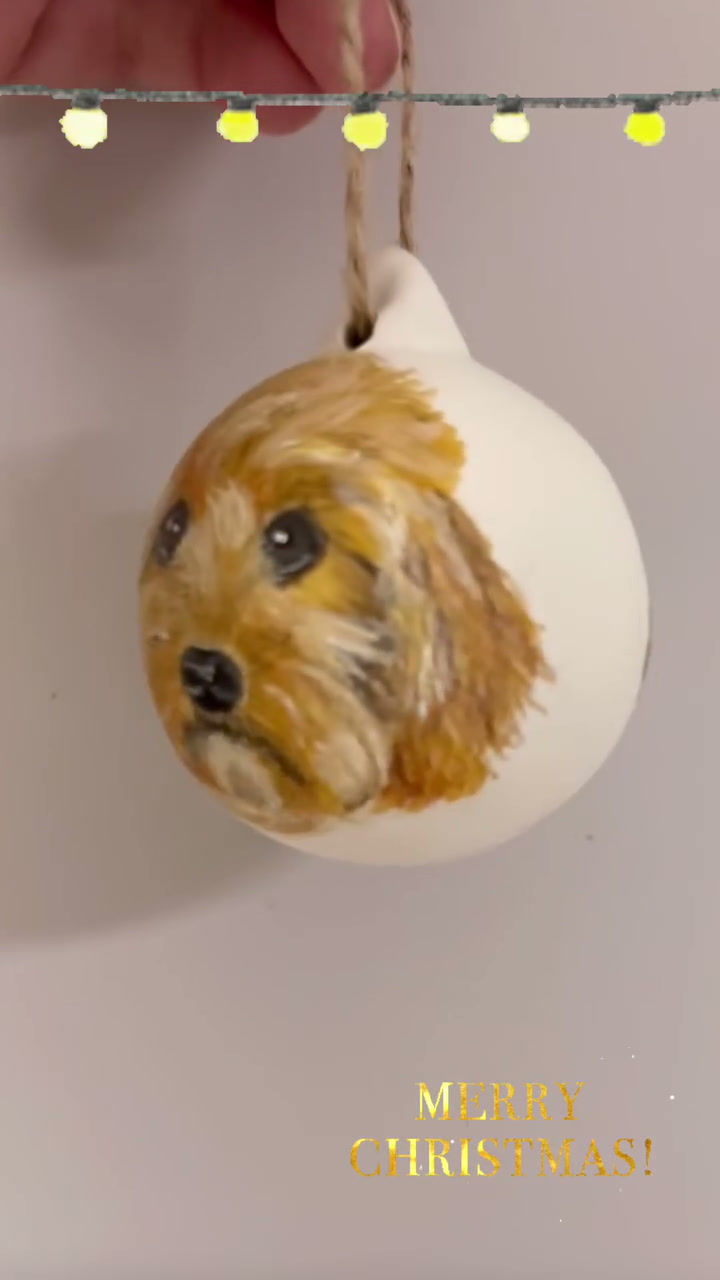Thumbnail: Pet Portrait Ceramic Christmas Baubles