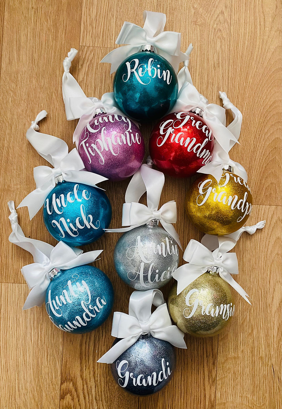 Thumbnail: Personalised Round Christmas Bauble