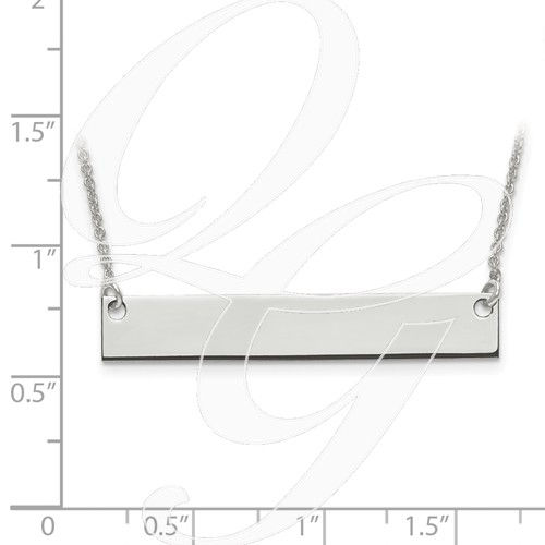 Thumbnail: Sterling Silver Medium Polished Bar Necklace with Chain