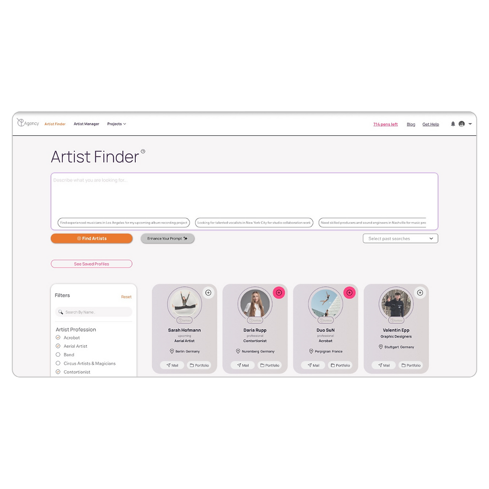 mockup artist finder the pending agency