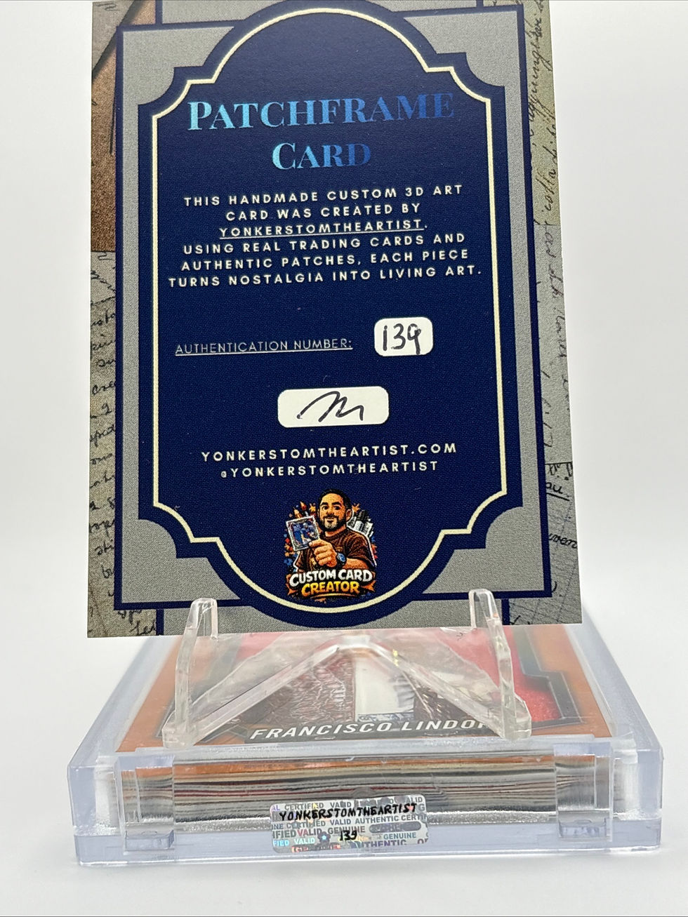 Thumbnail: Francisco Lindor Jr Custom 3D Patchframe Card