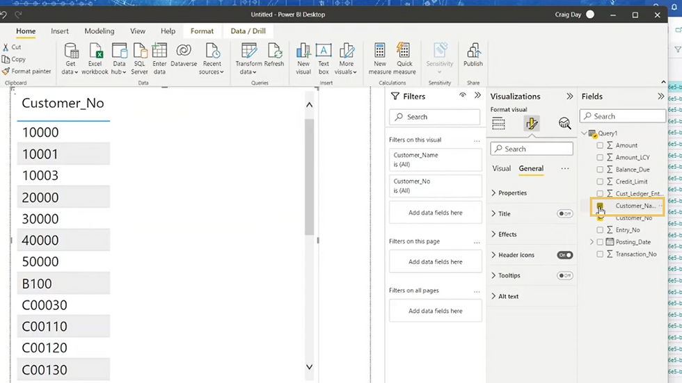 A screenshot showing how to add a new Power BI report to Microsoft Dynamics 365 Business Central.
