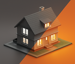3D Modell zu fertigem Hausmodell